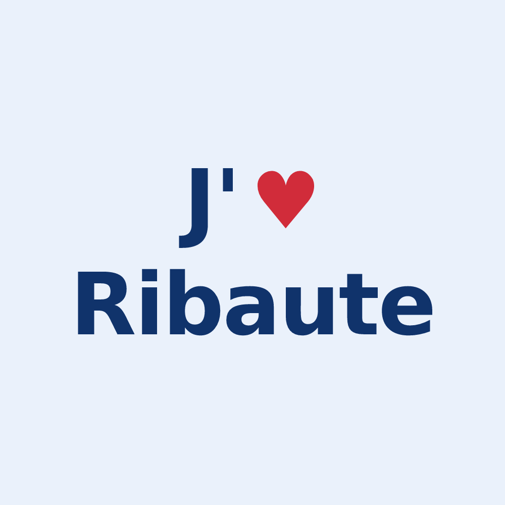 Sticker personnalisé Ribaute — design J'aime Ribaute