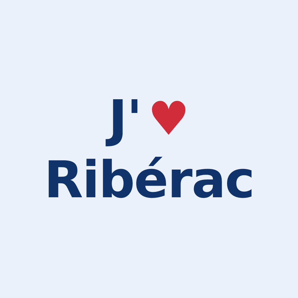Sticker personnalisé Ribérac — design J'aime Ribérac