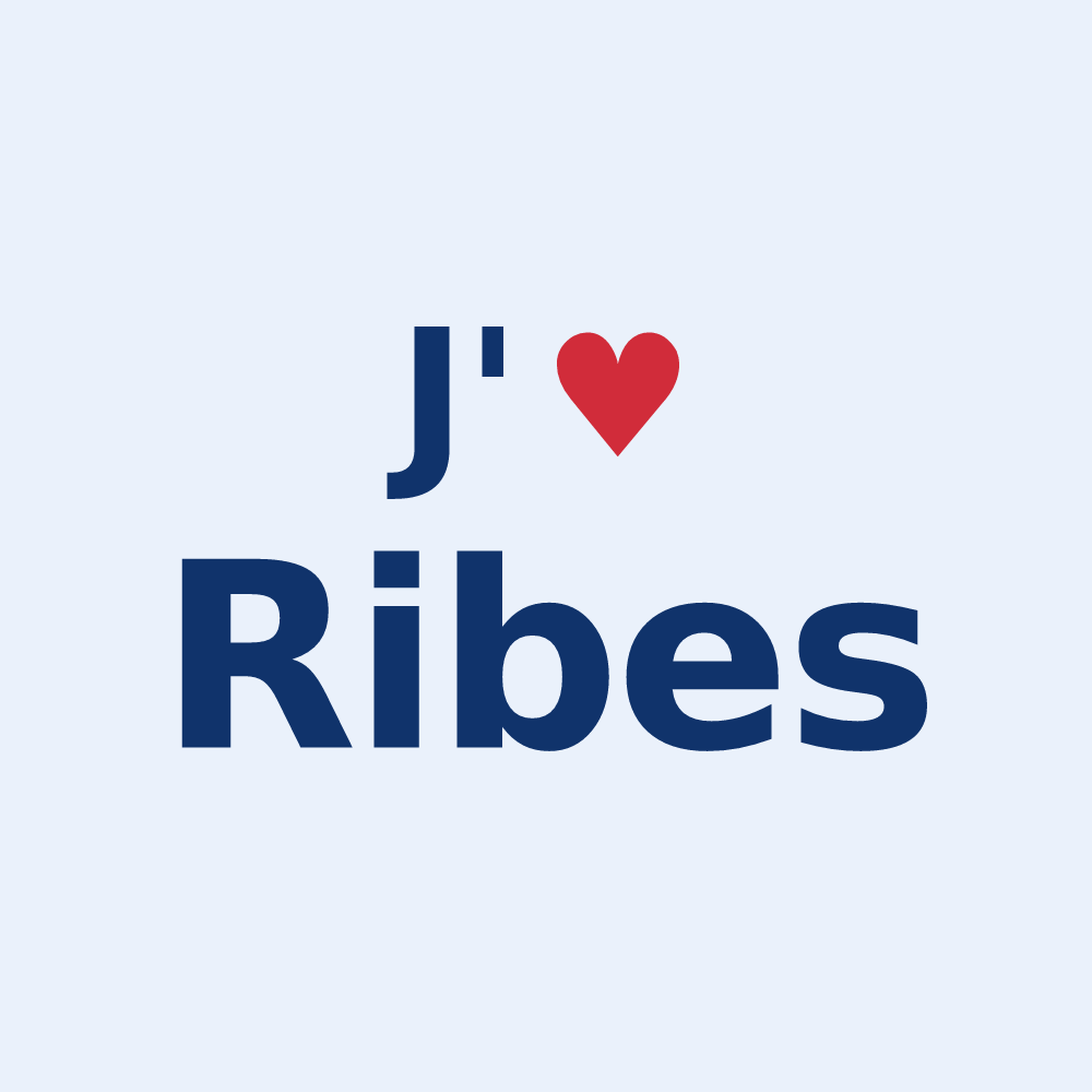 Sticker personnalisé Ribes — design « J'aime Ribes » imprimé sur le sticker