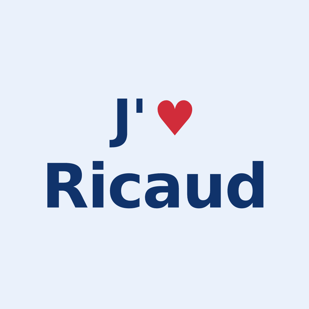 Sticker personnalisé Ricaud — design J'aime Ricaud
