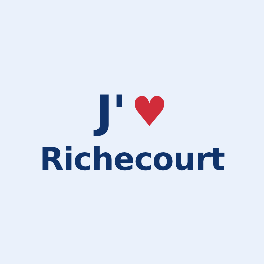 Sticker personnalisé Richecourt — design « J'aime Richecourt » imprimé sur le sticker