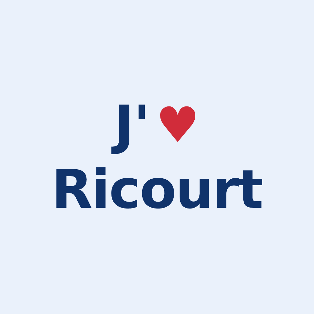 Sticker personnalisé Ricourt — design J'aime Ricourt