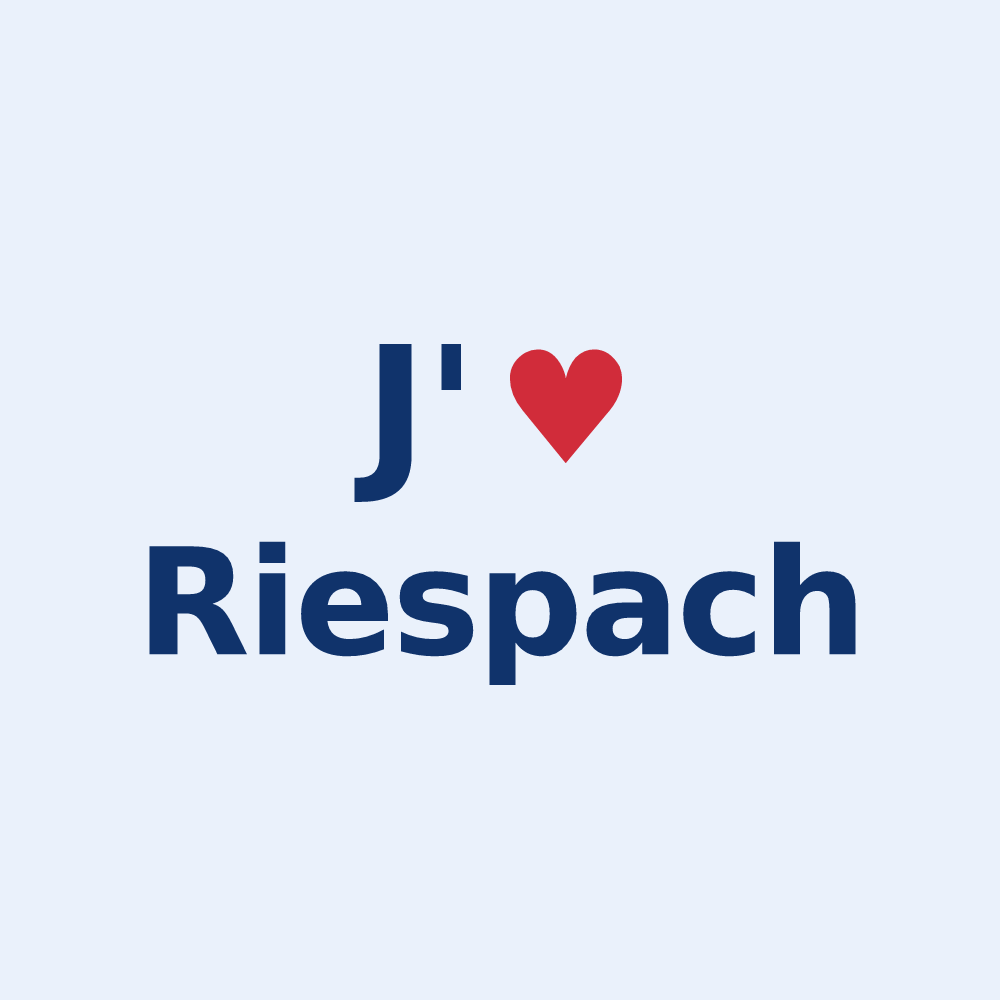 Sticker personnalisé Riespach — design J'aime Riespach