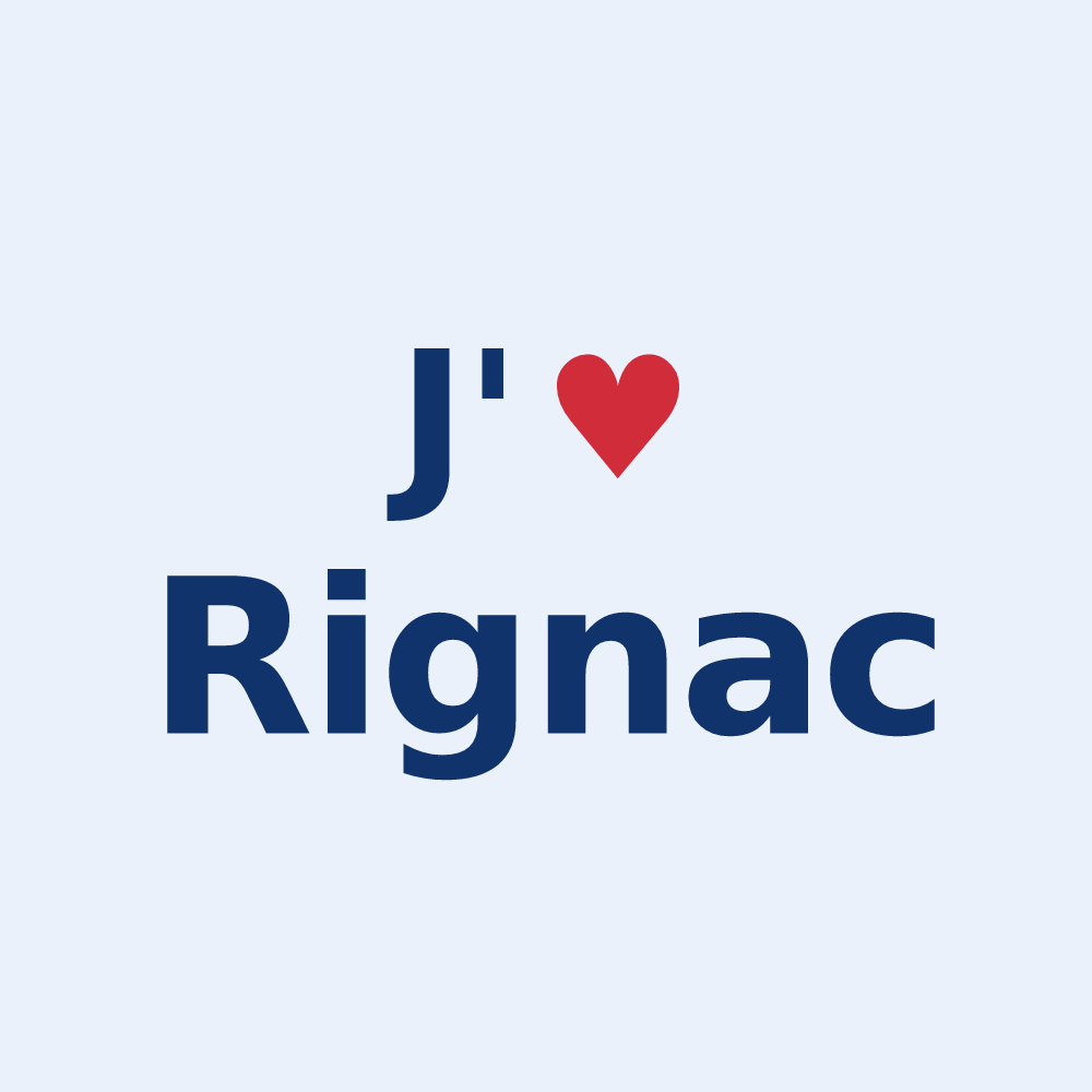 Sticker personnalisé Rignac — design J'aime Rignac