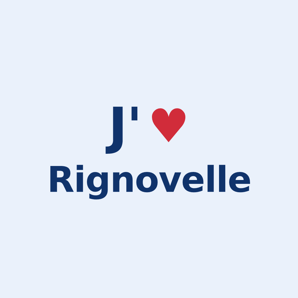 Sticker personnalisé Rignovelle — design J'aime Rignovelle