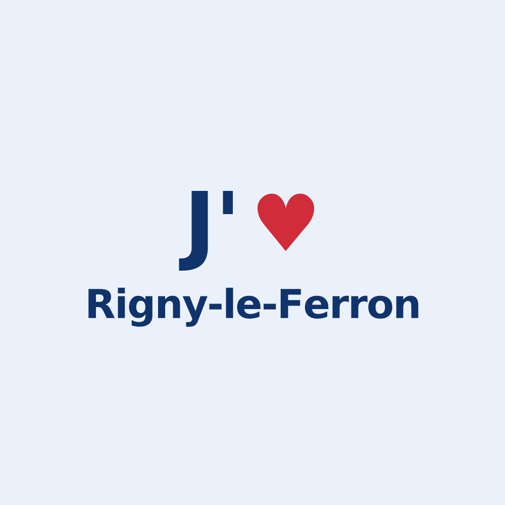 Sticker personnalisé Rigny-le-Ferron — design J'aime Rigny-le-Ferron