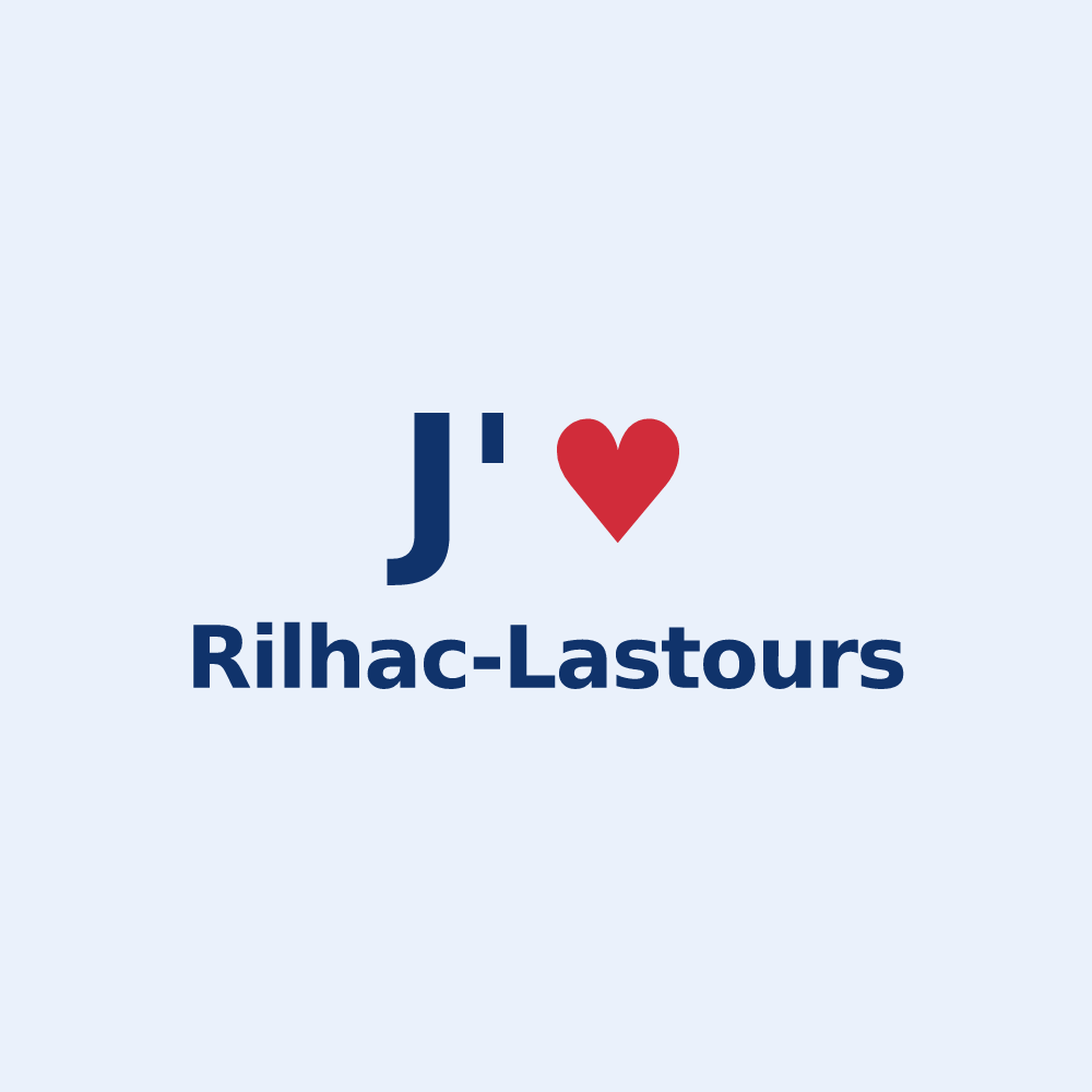 Sticker personnalisé Rilhac-Lastours — design « J'aime Rilhac-Lastours » imprimé sur le sticker