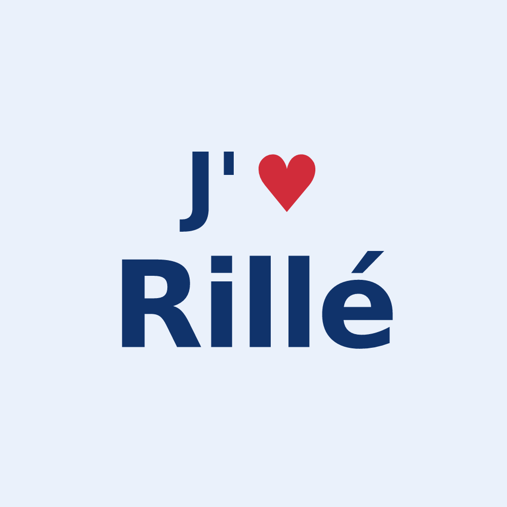 Sticker personnalisé Rillé — design J'aime Rillé