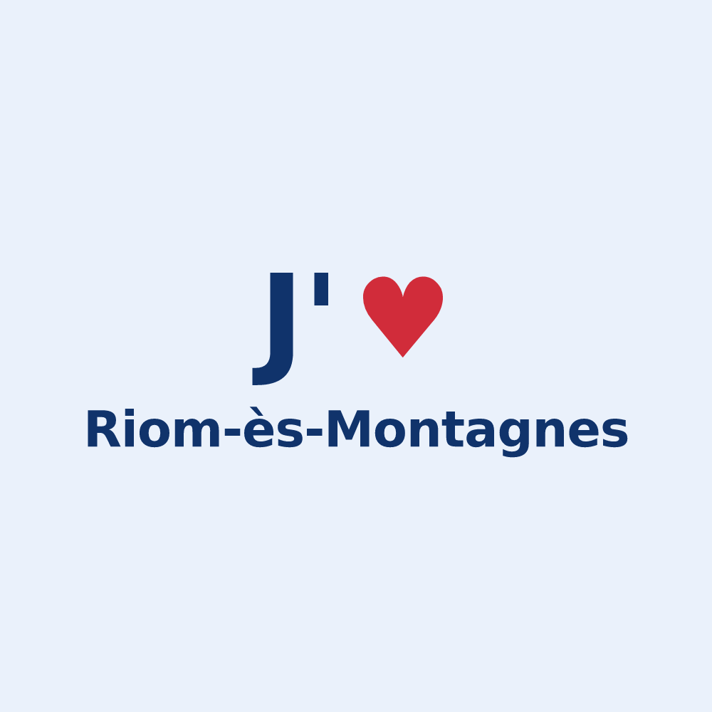 Sticker personnalisé Riom-ès-Montagnes — design J'aime Riom-ès-Montagnes