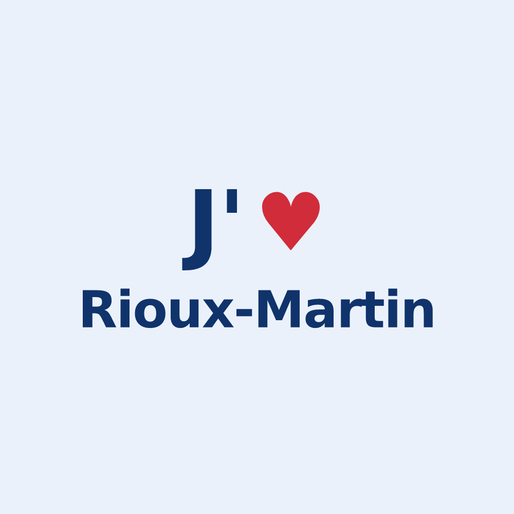 Sticker personnalisé Rioux-Martin — design J'aime Rioux-Martin