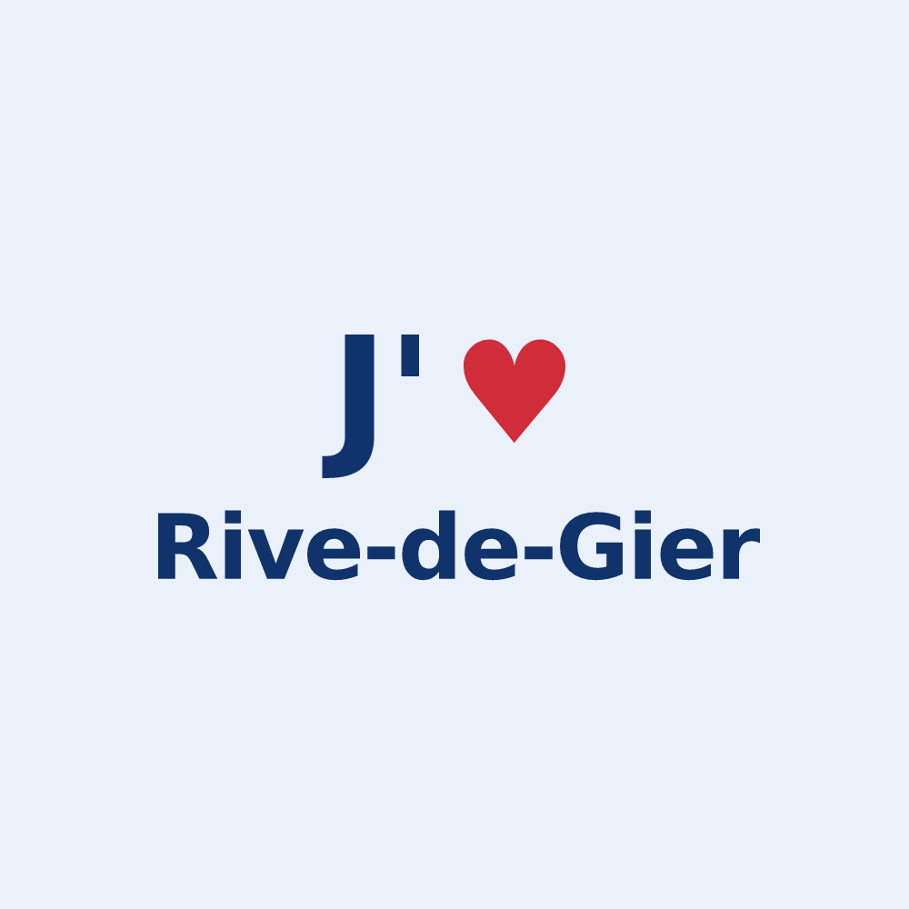 Sticker personnalisé Rive-de-Gier — design « J'aime Rive-de-Gier » imprimé sur le sticker