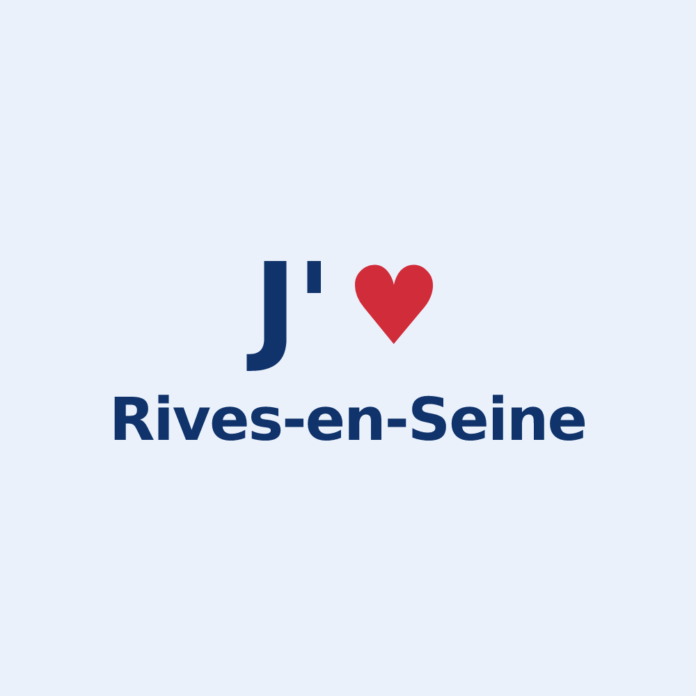 Sticker personnalisé Rives-en-Seine — design J'aime Rives-en-Seine