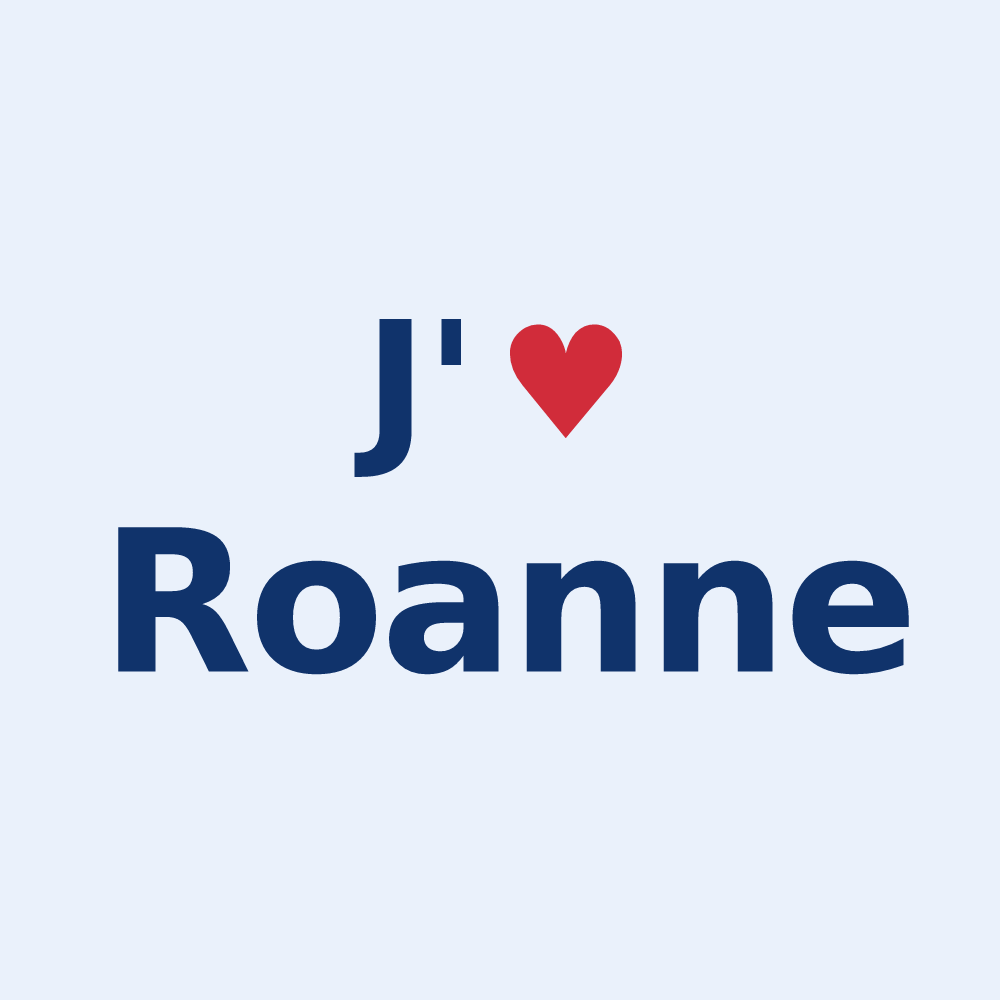 Sticker personnalisé Roanne — design J'aime Roanne