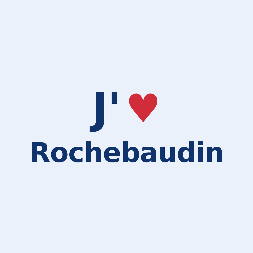Sticker personnalisé Rochebaudin — design J'aime Rochebaudin
