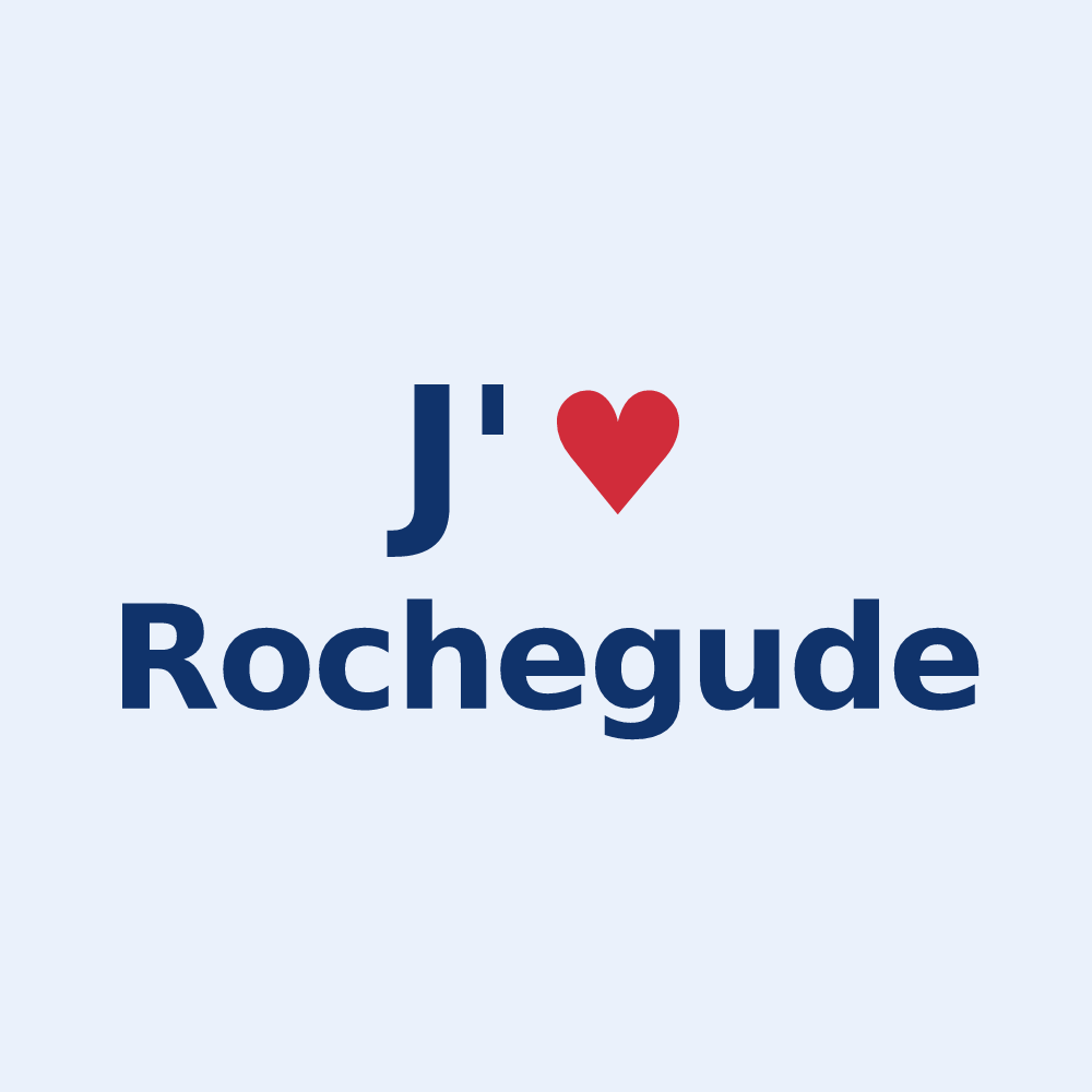 Sticker personnalisé Rochegude — design J'aime Rochegude