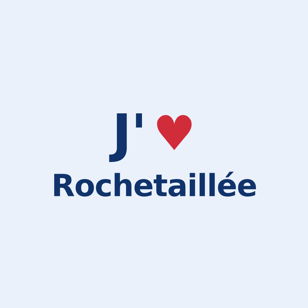 Sticker personnalisé Rochetaillée — design J'aime Rochetaillée