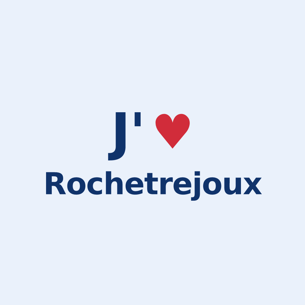 Sticker personnalisé Rochetrejoux — design J'aime Rochetrejoux