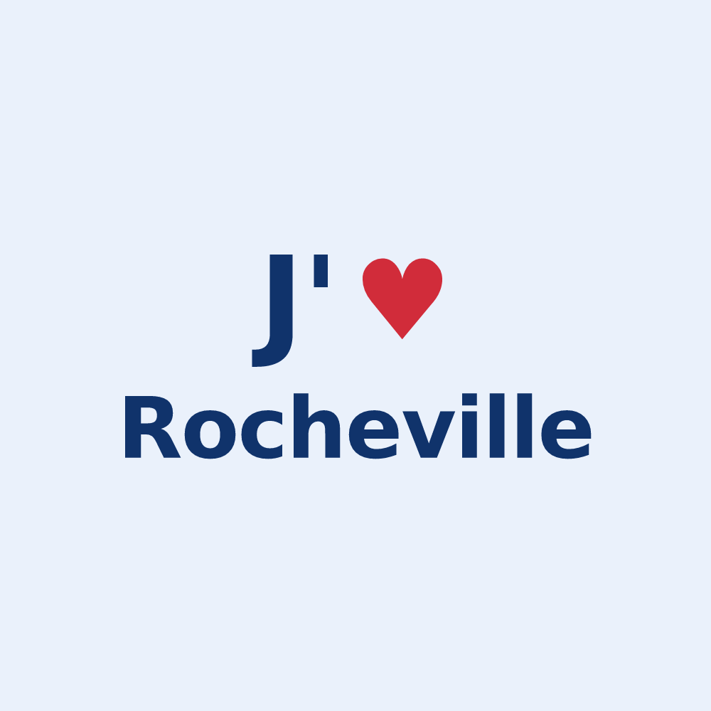 Sticker personnalisé Rocheville — design J'aime Rocheville