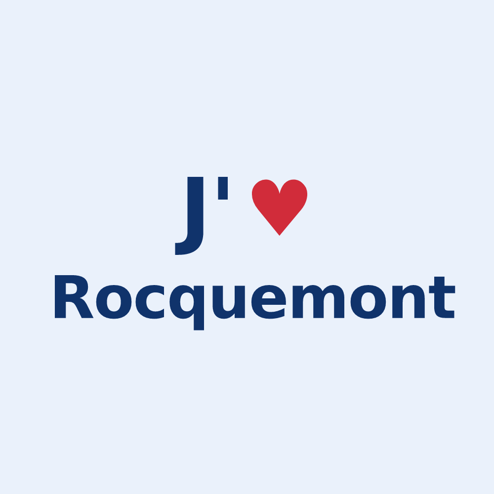 Sticker personnalisé Rocquemont — design J'aime Rocquemont
