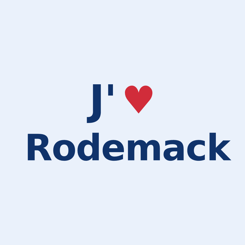 Sticker personnalisé Rodemack — design J'aime Rodemack