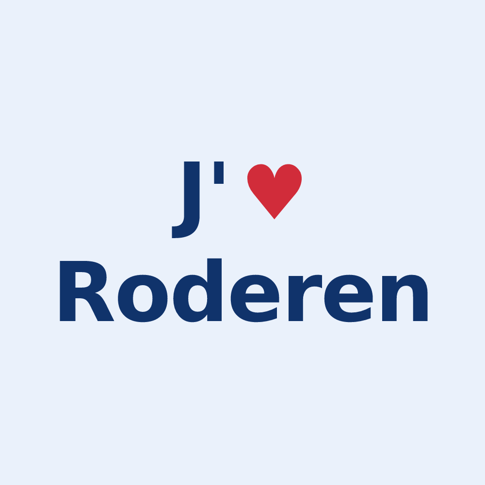 Sticker personnalisé Roderen — design J'aime Roderen