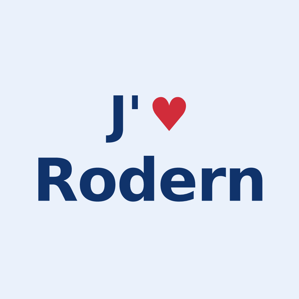 Sticker personnalisé Rodern — design J'aime Rodern