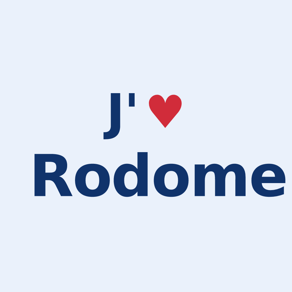 Sticker personnalisé Rodome — design J'aime Rodome