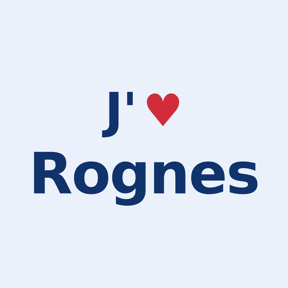 Sticker personnalisé Rognes — design J'aime Rognes