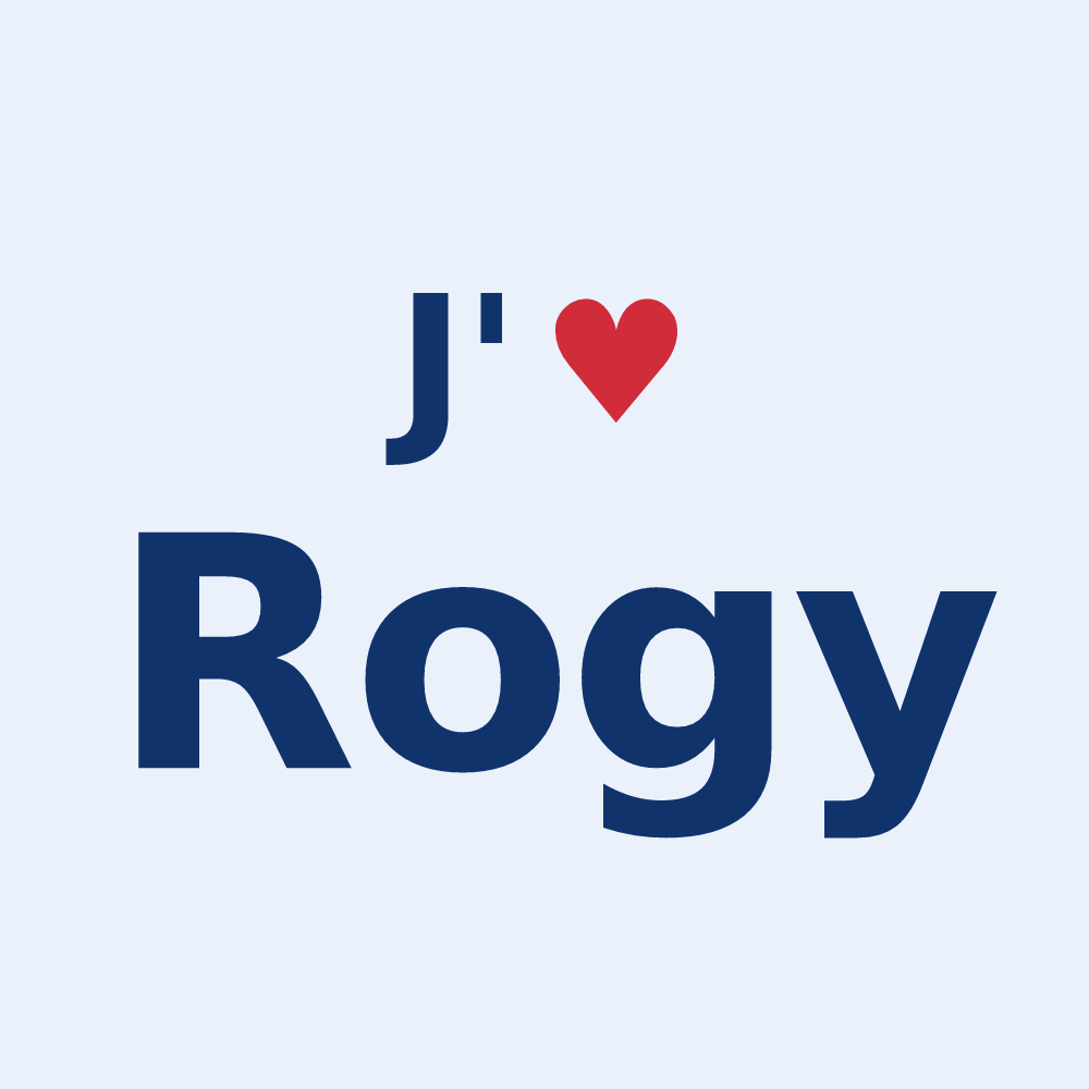 Sticker personnalisé Rogy — design J'aime Rogy