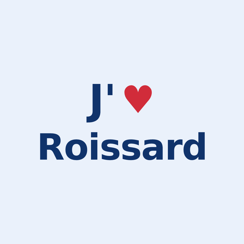 Sticker personnalisé Roissard — design « J'aime Roissard » imprimé sur le sticker