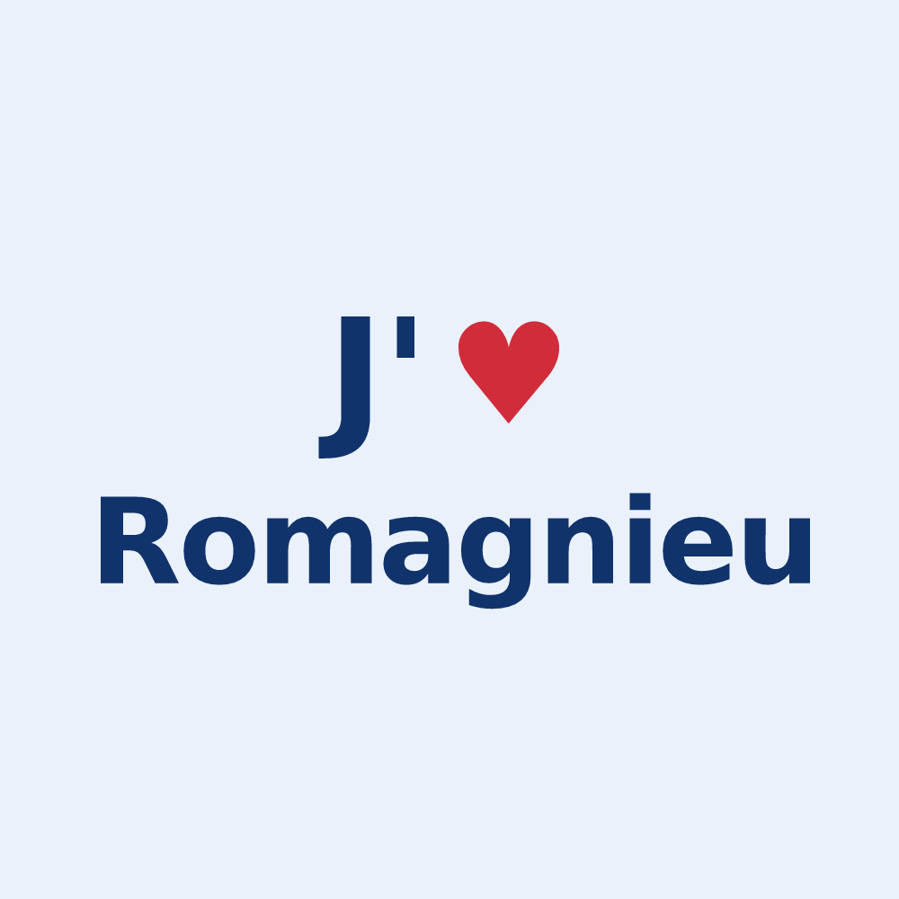 Sticker personnalisé Romagnieu — design J'aime Romagnieu