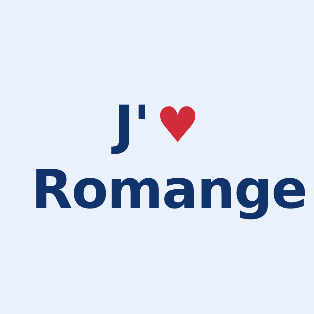 Sticker personnalisé Romange — design J'aime Romange