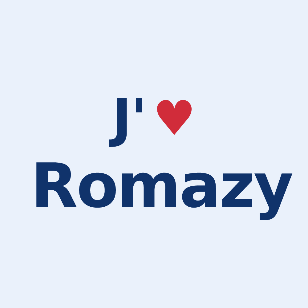 Sticker personnalisé Romazy — design J'aime Romazy
