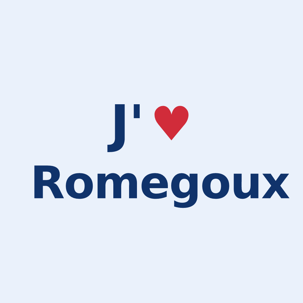 Sticker personnalisé Romegoux — design J'aime Romegoux
