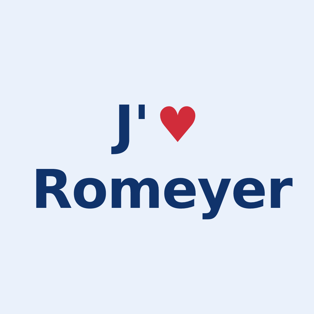 Sticker personnalisé Romeyer — design J'aime Romeyer