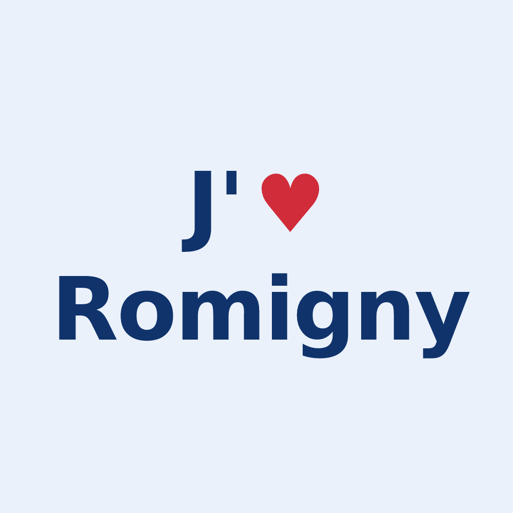 Sticker personnalisé Romigny — design J'aime Romigny