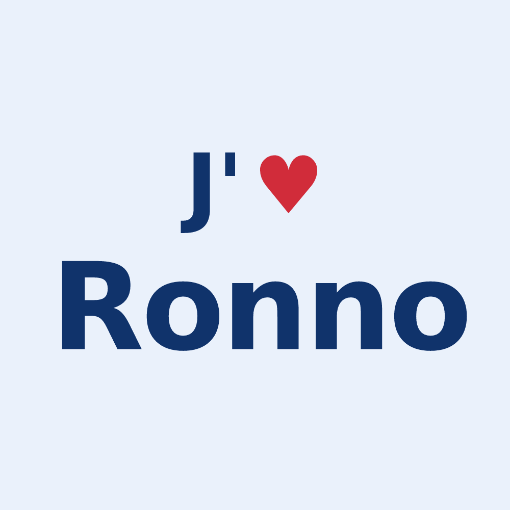 Sticker personnalisé Ronno — design J'aime Ronno