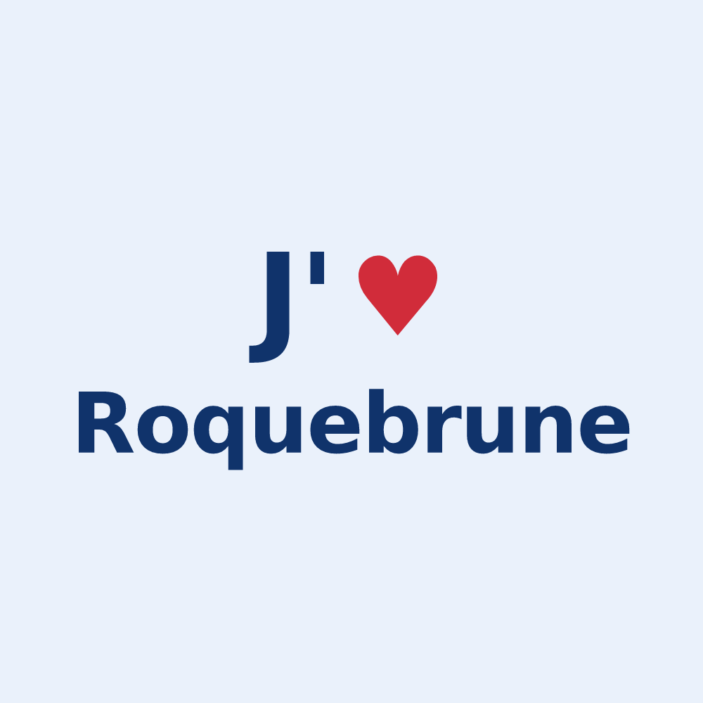 Sticker personnalisé Roquebrune — design J'aime Roquebrune