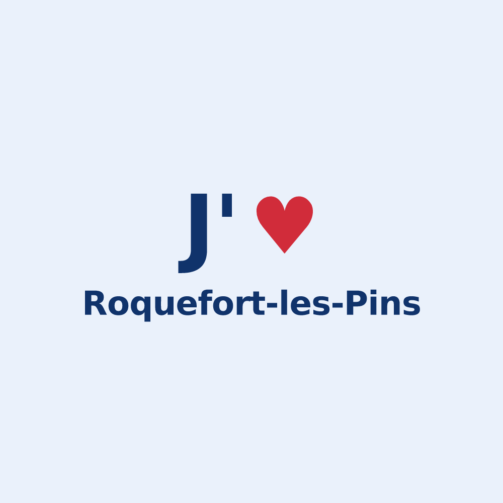 Sticker personnalisé Roquefort-les-Pins — design J'aime Roquefort-les-Pins