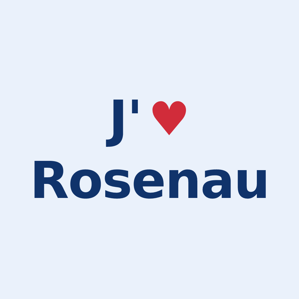 Sticker personnalisé Rosenau — design « J'aime Rosenau » imprimé sur le sticker