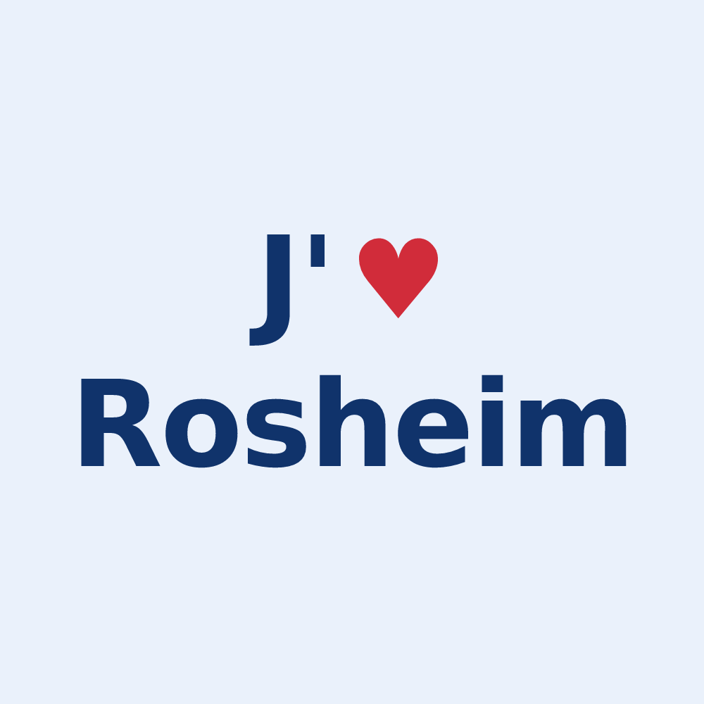 Sticker personnalisé Rosheim — design J'aime Rosheim