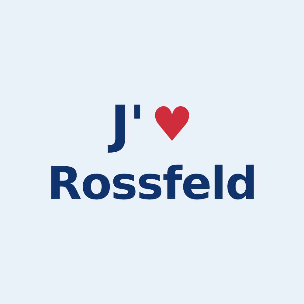 Sticker personnalisé Rossfeld — design « J'aime Rossfeld » imprimé sur le sticker