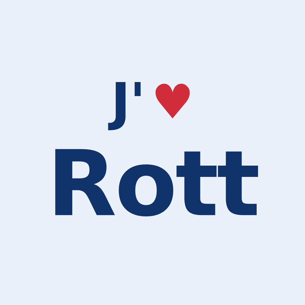 Sticker personnalisé Rott — design J'aime Rott