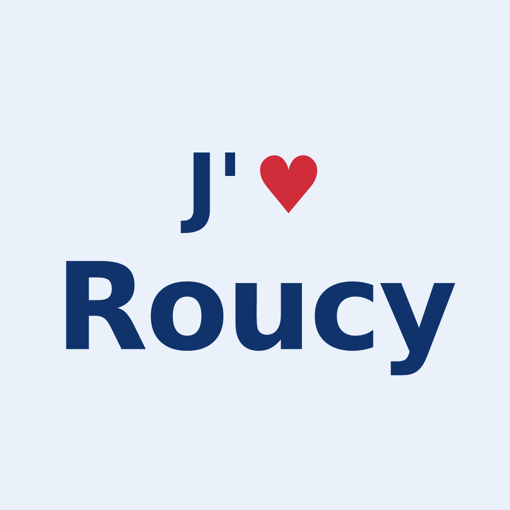 Sticker personnalisé Roucy — design J'aime Roucy