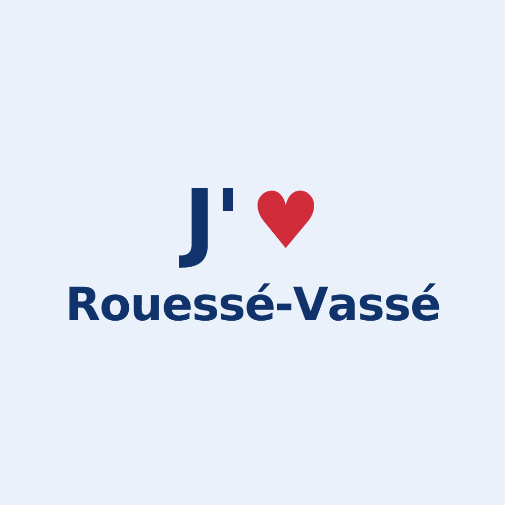 Sticker personnalisé Rouessé-Vassé — design J'aime Rouessé-Vassé