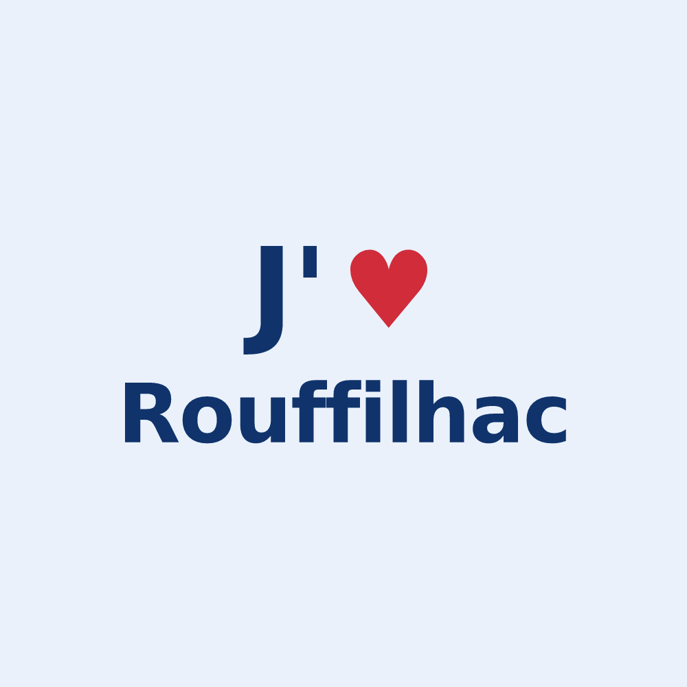 Sticker personnalisé Rouffilhac — design J'aime Rouffilhac