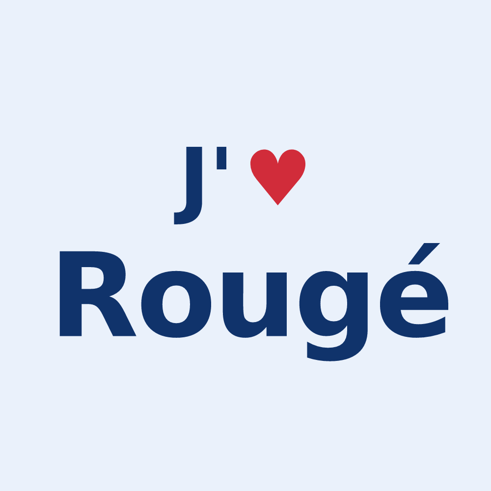 Sticker personnalisé Rougé — design J'aime Rougé