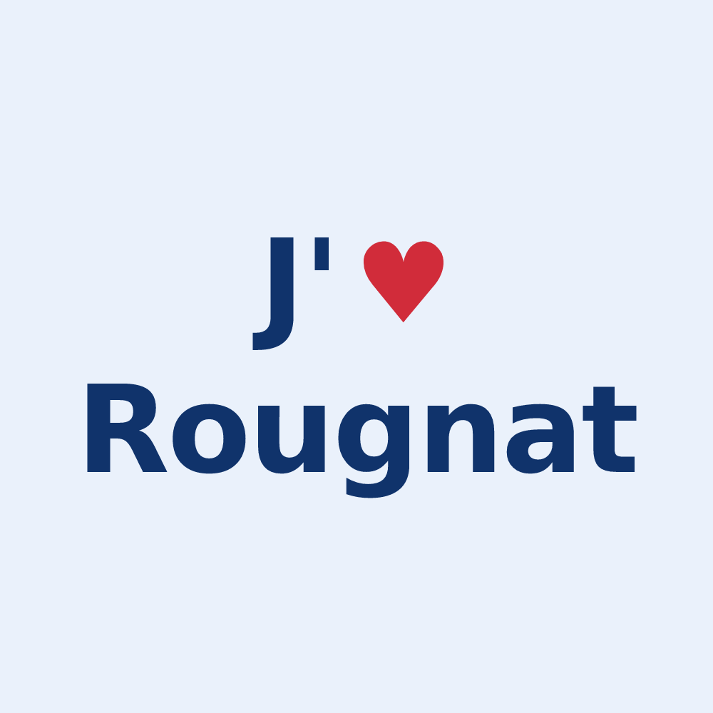 Sticker personnalisé Rougnat — design J'aime Rougnat