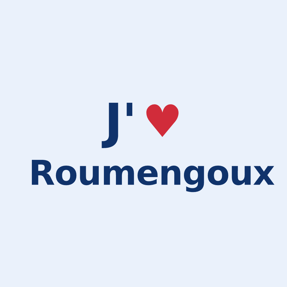 Sticker personnalisé Roumengoux — design J'aime Roumengoux