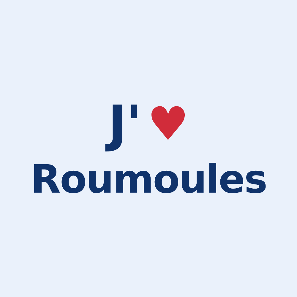 Sticker personnalisé Roumoules — design « J'aime Roumoules » imprimé sur le sticker